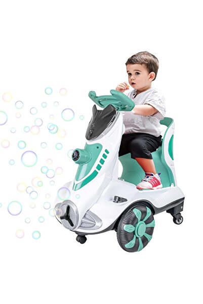 DiDida Dual Drive Kids Electric Car with Automatic Bubble Function, Racing Th...
