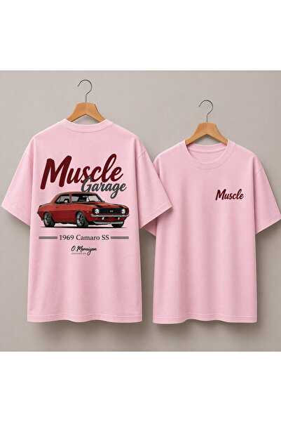 VODEXA Unisex majica prevelikog kroja MUSCLE sa printom, 100% pamuk, udoban kroj