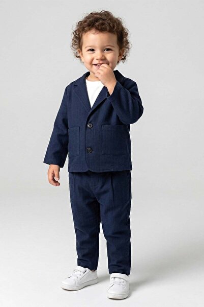 DMB BOYS & GIRLS Baby Boy Elastic Waist Jacket, Trousers and T-Shirt Combinat...