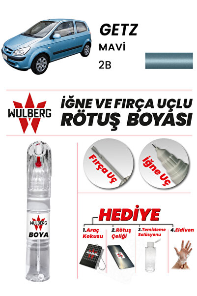 Wulberg Hyundai Getz Mavi 2B Rötuş Boya 25 ml İğne & Fırça Uçlu Kalıcı Çizik ...