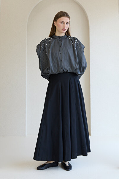 Melike Tatar Πουκάμισο με Πέρλες και Ρίγες 32-2837