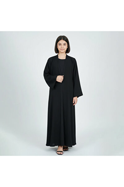 HAWRAA ABAYA Girls Black Embellished Abaya with Stylish Black Embellishments