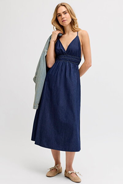 Jack & Jones Γυναικείο Αμάνικο Μακρύ Φόρεμα με Λεπτομέρεια Σταυρωτής Διακόσμη...