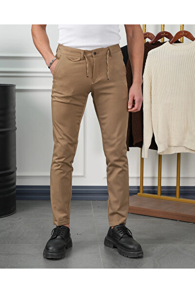 MODEFENDİ Pantaloni jogger slim fit din bumbac și lycra