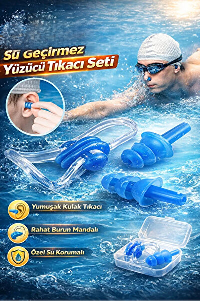 kırmed Havuz Deniz Kulak Ve Burun Tıkayıcı Seti Su Kaçma Önleyici Yüzücü Tıkacı