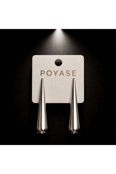 POYASE Drop Shape Earrings Gold Color Silver Color 5 cm Long Minimal Stylish Earrings