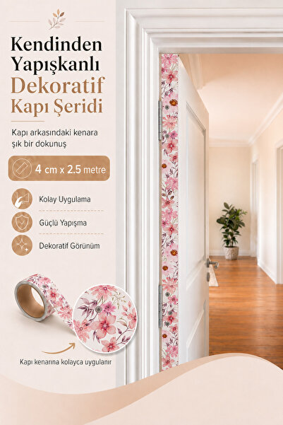 FixCaps Kendinden Yapışkanlı Dekoratif Kapı Kenarı Şeridi 4 cm x 2.5 metre Ka...
