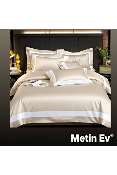 METİNEV 100% Cotton Satin 6 Piece Double Premium Duvet Cover Set