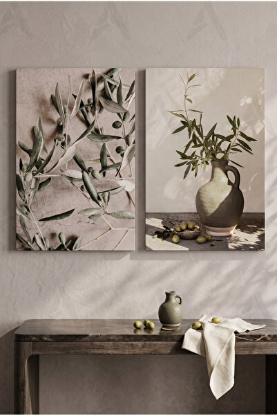 Artease Set of 2 Decorative Olive Branch Paintings