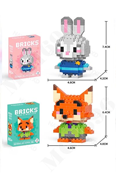 BLACK DİAMOND PLUSH TOY 2’li Tilki ve Tavşan Lego seti orijinal brıck gönderi...