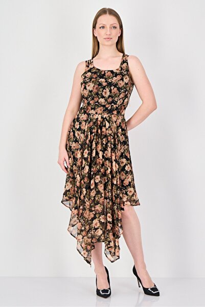 Willow & Whistle Women Floral Print Midi Dress, Multicolor