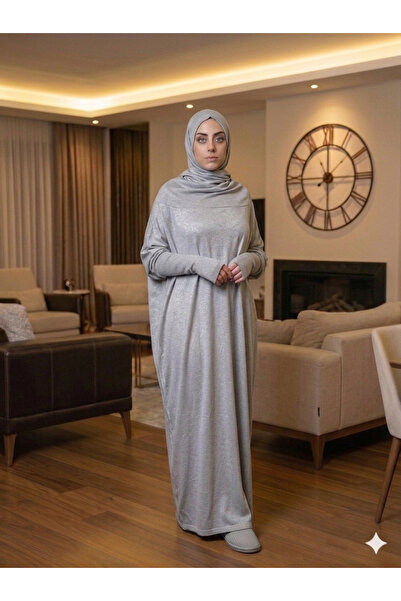 Lurji Ολόσωμο Πρακτικό Καπνιστό Φόρεμα Προσευχής - Με Ενσωματωμένο Μαντήλι, Β...