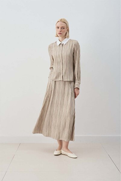 Miori ETNA RAYON VİSKON ETEKLİ TAKIM HAKİ-KAHVE