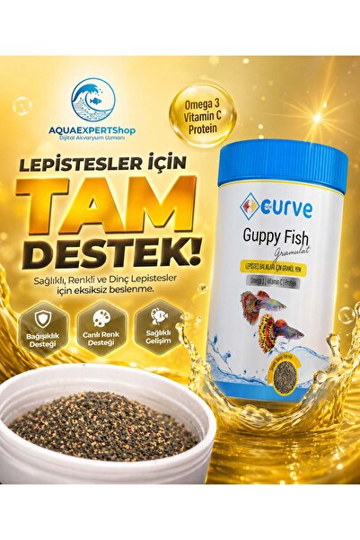 Curve Lepistes Balıkları İçin Granül Yem 100 ML Omega 3 Vitamin C Protein İçe...