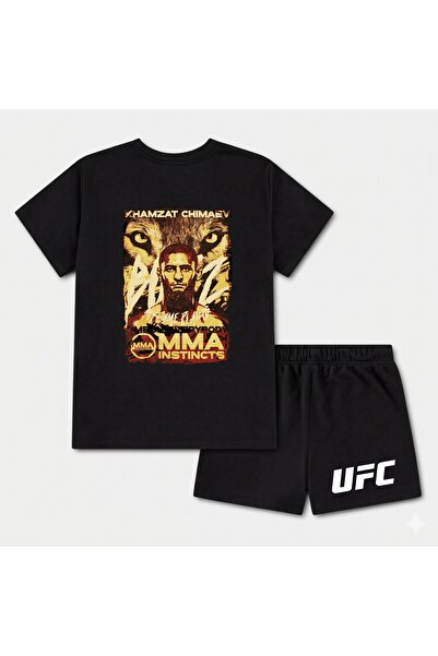 SVART WEAR Khamzat Chimaev UFC Unisex 100% βαμβακερό σορτς - Σετ μπλουζάκι κα...