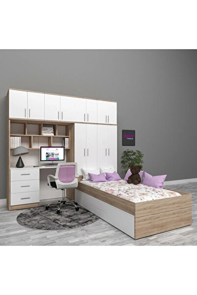 marangozhaneden Montana 6 Dolaplı 3 Çekmeceli Çalışma Masalı Karyola Suntalam