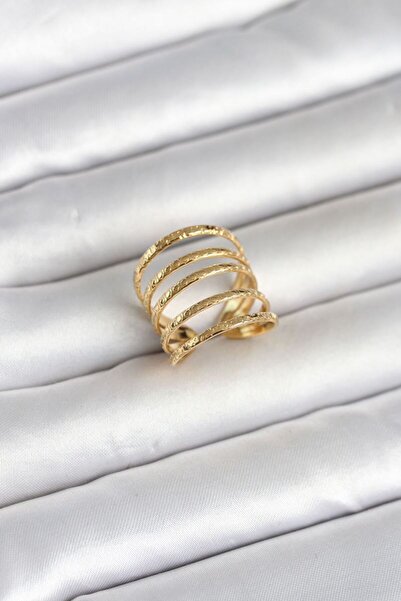 naque 316L Steel Gold Color Row Model Women's Ring - Tj-Byk4183