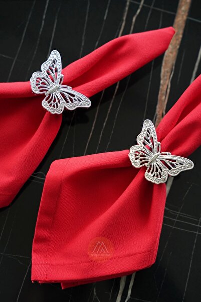 Generic Brand 6-Piece Red Fabric Napkins, Stain-Resistant, 43 Cm, Stylish and...
