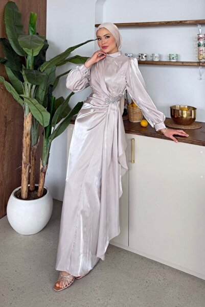 Şulemoda Giyim Βραδινό φόρεμα Caroline Stone σε μπεζ απόχρωση