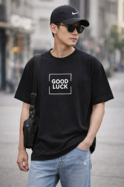 ArtYus Μπλουζάκι Unisex Oversize με στάμπα Good Luck – Βαμβακερό T-Shirt με λ...