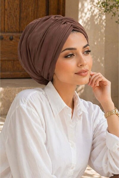 Aişe tesettür Κόκκινο Καφέ Χαλαρό Καπέλο με Κορδόνι
