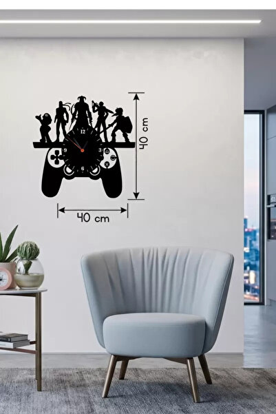 İsmiyle Al Znv Mey Import ®   Gamer Game Room Decorative Wall Clock - 40X40 c...