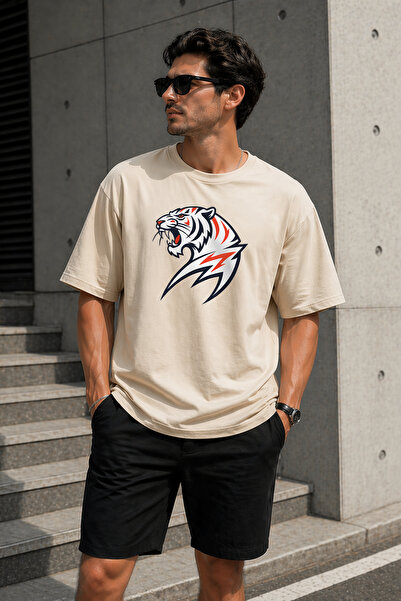 ArtYus Tricou oversize unisex cu imprimeu simbolul puterii tigrului – Tricou ...