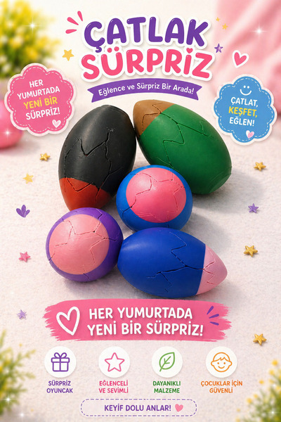 Çatlak Yumurtalar Sürpriz Çatlayan Yumurta Oyuncak | İçinden Stitch & Hello K...