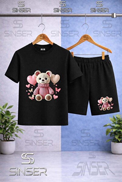 SS SİNSER Παιδικό μπλουζάκι με στάμπα AYICIK PEMBE BALLOON με λαιμόκοψη ποδηλ...