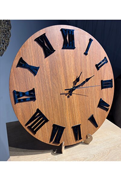 LotusLazer Tasarım Walnut Black Roman – 40X40 cm Walnut Black Roman Numeral W...
