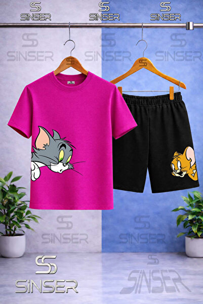 SS SİNSER Παιδικό μπλουζάκι με στάμπα CAT MOUSE TM JRY KAFALAR YANDA με λαιμό...