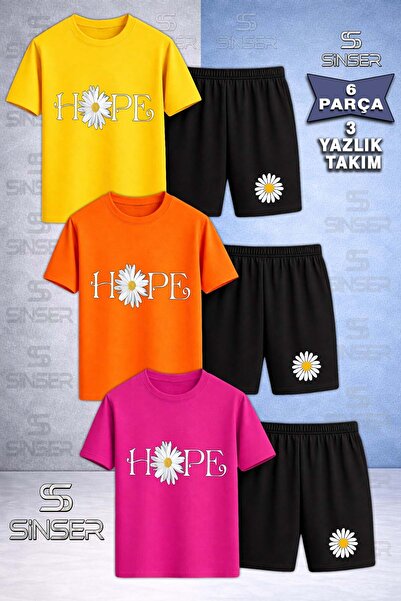 SS SİNSER Παιδικό μπλουζάκι PAPATYA HOPE WRITTEN με στάμπα με λαιμόκοψη 3 τεμ...