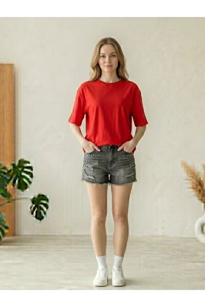 EXPECTED Γυναικείο μπλουζάκι από βαμβάκι oversized με άνετη εφαρμογή