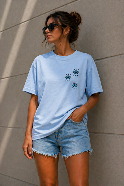 ArtYus Μπλουζάκι Üç Göz Minimal Printed Unisex Oversize – Βαμβακερό T-Shirt μ...