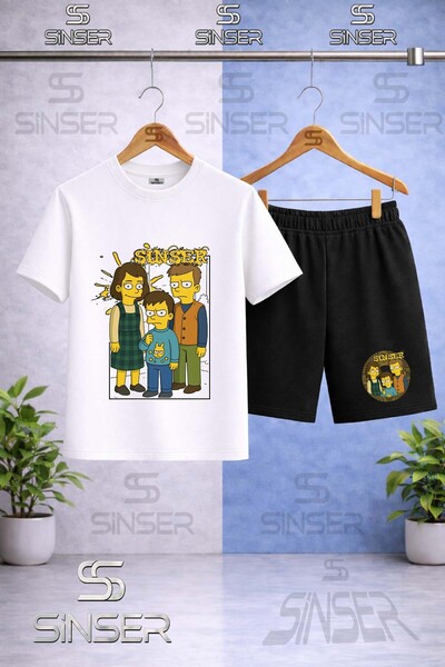 SS SİNSER Παιδικό μπλουζάκι SMPSN SINSER με στάμπα και σορτς - Σετ