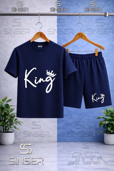 SS SİNSER تي شيرت للأطفال من نوع THIN KING مطبوع باللون الأبيض وياقة دائرية -...