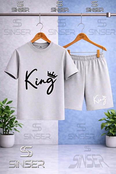 SS SİNSER Children's Thin King Handwritten g Tacli Black Printed Crew Neck T-...