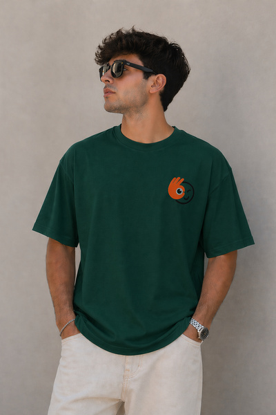ArtYus Μπλουζάκι Unisex Oversize με εμπριμέ σήμα Emoji – Βαμβακερό T-Shirt με...