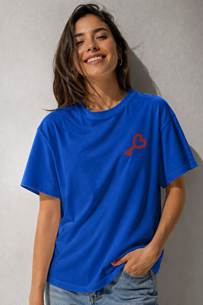 ArtYus Μπλουζάκι Heart Key Minimal Printed Unisex Oversize – Βαμβακερό T-Shir...