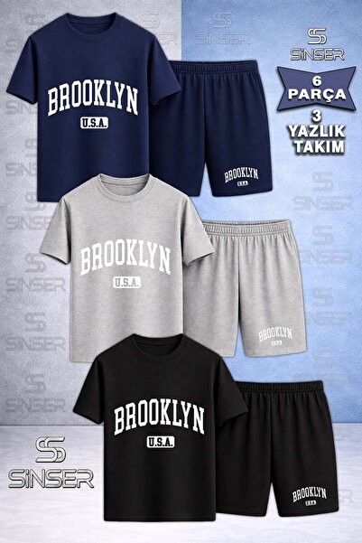 SS SİNSER Παιδικό Σετ BROOKLYN ALT USA WHITE με στάμπα και λαιμόκοψη 3 τεμαχί...