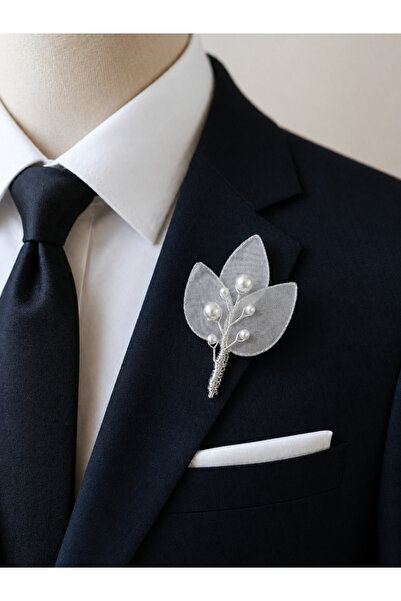 sibelle tasarım Damat yakalığı, incili yakalık, broş (yakalığa uygun taç mevc...