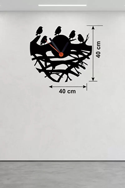 İsmiyle Al Znv Mey Import ®   Birds on Branches Design Wooden Wall Clock - 40...