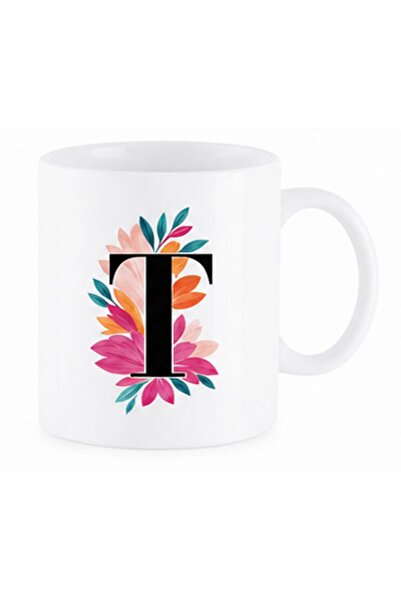 KADOREX DESIGN Personalized Mug with Floral Letter Design
