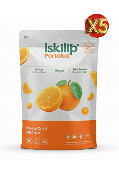 İSKİLİP Freeze Dried Orange Dry Fruit Chips Frezee Dried 90 Grams 5 Packs