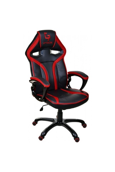Mobplayers Gran-Racer Καρέκλα Gaming Μαύρο-Κόκκινο, Δερμάτινη