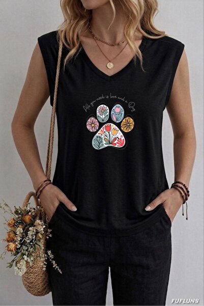 FUFLUNS ΓΥΝΑΙΚΕΙΟ ΑΜΑΝΙΚΟ ΜΠΛΟΥΖΑΚΙ OVERSIZE ΜΕ ΠΟΛΥΧΡΩΜΗ ΣΤΑΜΠΑ ΣΤΑ ΠΑΤΣΑΚΙΑ