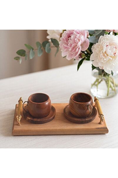 Xzona Mother's Day Gift - Handmade Natural Walnut Wood Coffee Cup Set