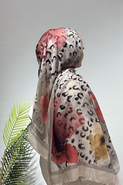 Firuze scarf Leopard Pattern Mink Color Soft Shawl