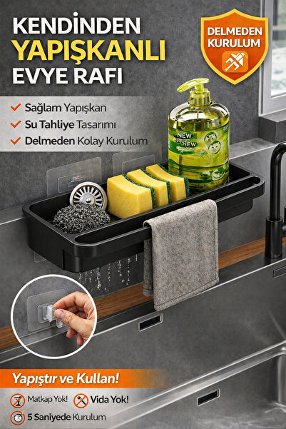 bluvex Yapışkanlı duvara asılabilir Bulaşık bezi bulaşık sabunluk Bulaşık Sün...