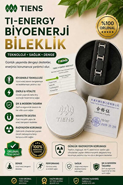 mdm style TIENS Ti-Energy Biyoenerji Bileklik Manyetik Destekli Radyasyon Kor...